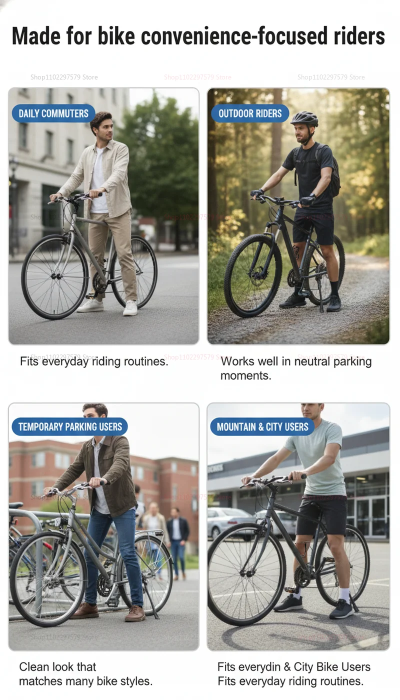 Adjustable Aluminum Mountain Bike Support Pole Thickened Reinforced Anti-slip Bike Stand for Off-road Cycling Repair and Storage