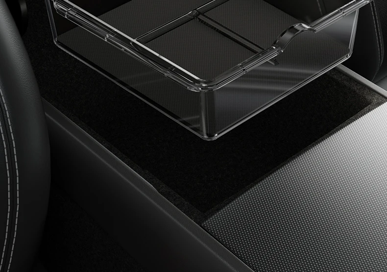 YZ For Tesla Model 3 Highland Y YL Juniper Center Console Storage Box ABS Silicone With Non‑Slip Mat Rear Armrest Car Accessorie