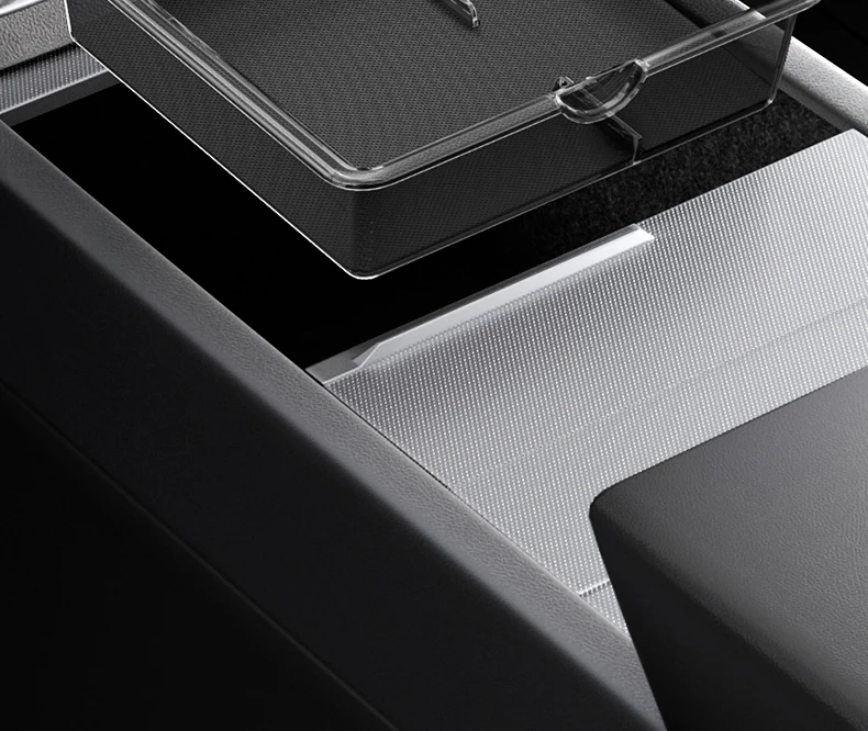 YZ For Tesla Model 3 Highland Y YL Juniper Center Console Storage Box ABS Silicone With Non‑Slip Mat Rear Armrest Car Accessorie