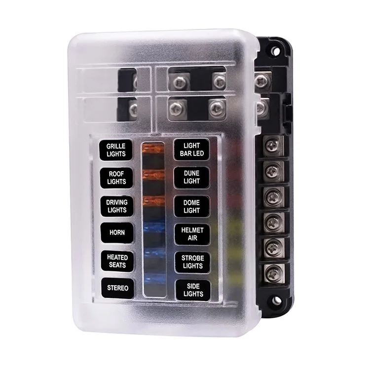 Car 6/12pcs Way Blade Fuse 12-24V Fuse Box LED Indicator Waterproof Block Universal Multi-circuit Fuse Box Ship and Vehicle