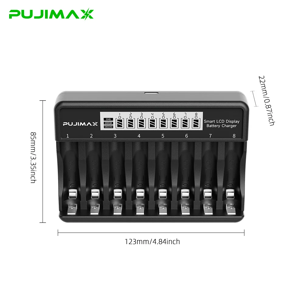 PUJIMAX Rechargeable Li-ion Battery 1.5V AA 4255mWh AAA 1100mWh+Charger for Clock Radio Video Game Digital Camera AA AAA Battery