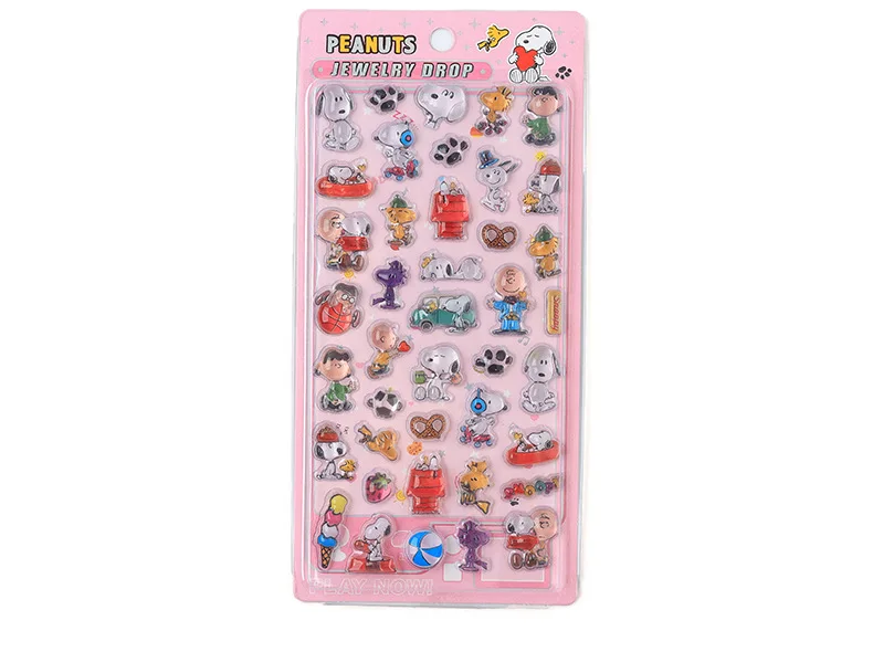 3PCS 3D Relief Snoopy Crystal Stickers Cute Aesthetic DIY Decals for Student Journal Phone Case Decor Stationery Gift Set