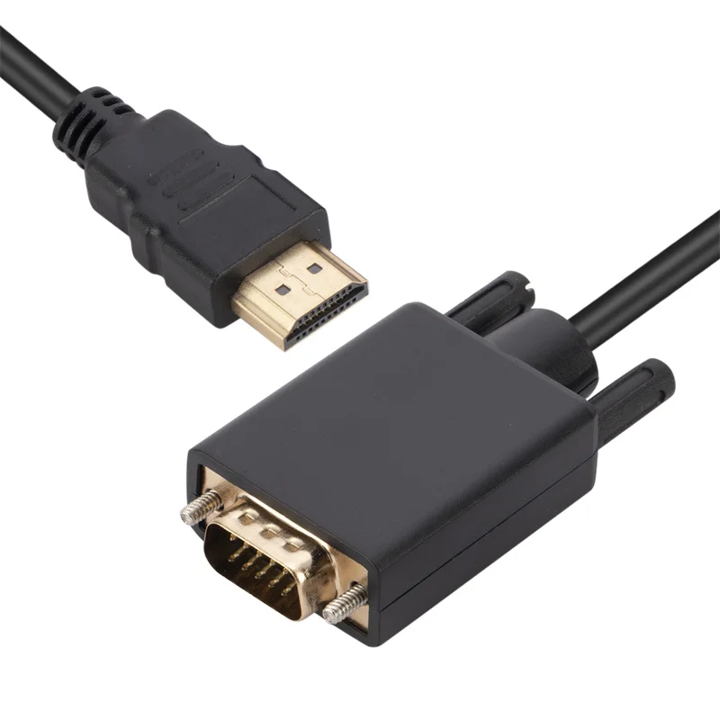 1080P HDMI-Compatible To VGA Adapter 1.8M/3.0M Cable Video Audio Male Converter for Desktop Laptop PC TV Monitor Projector