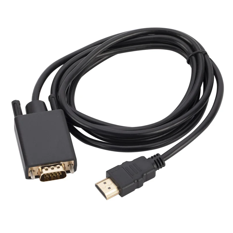 1080P HDMI-Compatible To VGA Adapter 1.8M/3.0M Cable Video Audio Male Converter for Desktop Laptop PC TV Monitor Projector