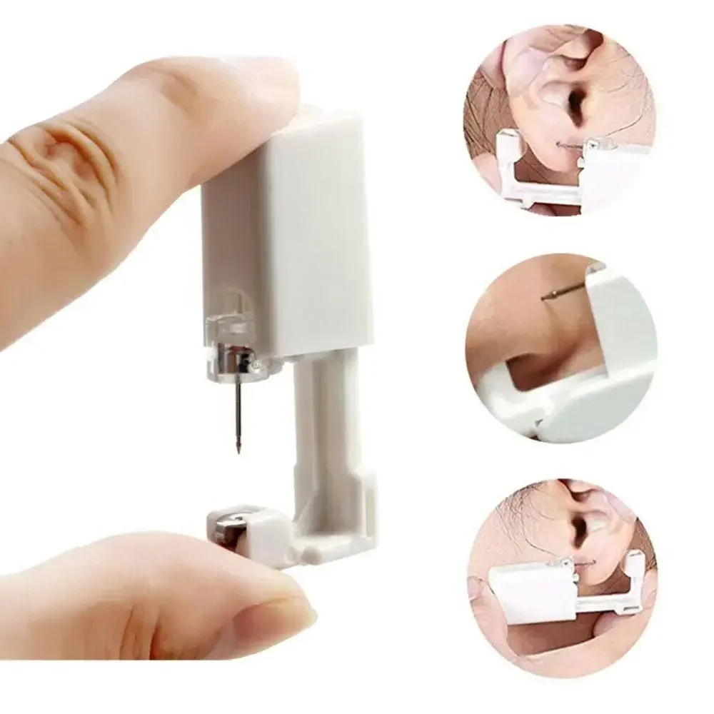 1-10pcs Safety Ear Piercing Gun Kit Women Men Disposable White Plastic Sterile Ear Piercing Device Fashion Simple Piercing Tools