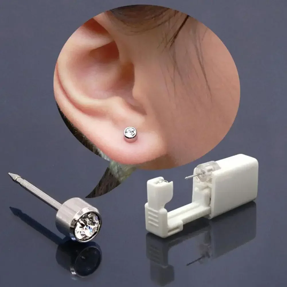 1-10pcs Safety Ear Piercing Gun Kit Women Men Disposable White Plastic Sterile Ear Piercing Device Fashion Simple Piercing Tools