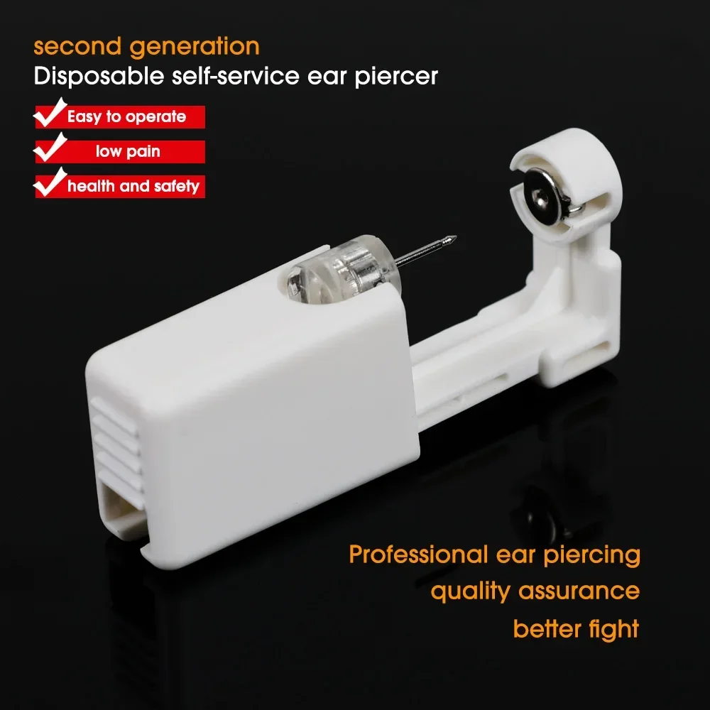 1-10pcs Safety Ear Piercing Gun Kit Women Men Disposable White Plastic Sterile Ear Piercing Device Fashion Simple Piercing Tools