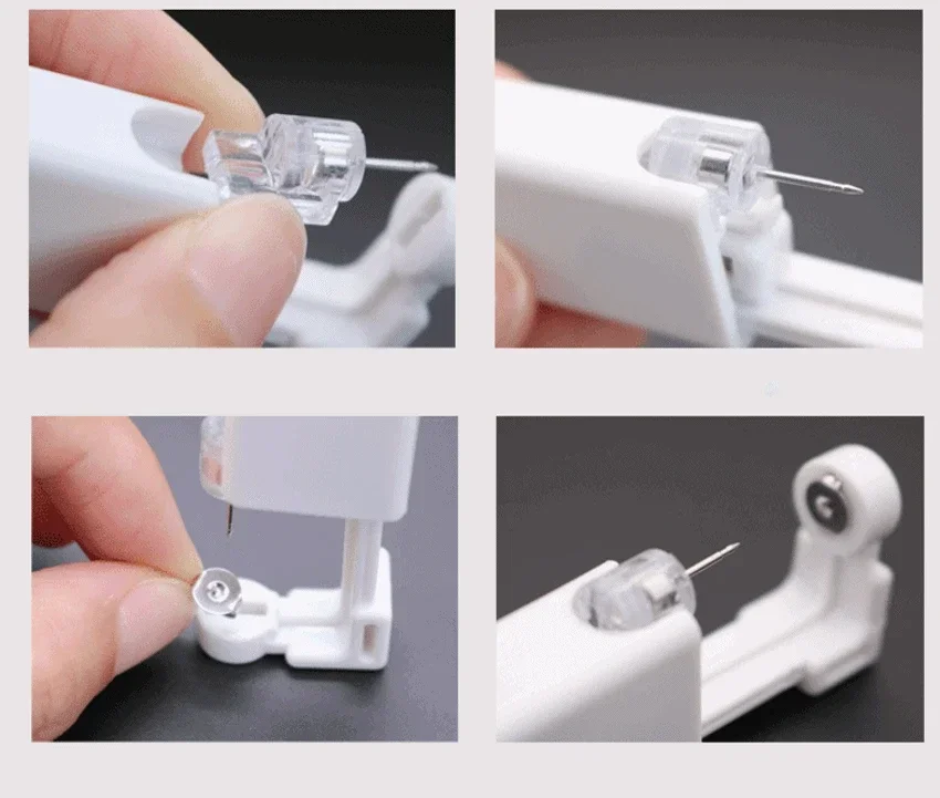 1-10pcs Safety Ear Piercing Gun Kit Women Men Disposable White Plastic Sterile Ear Piercing Device Fashion Simple Piercing Tools