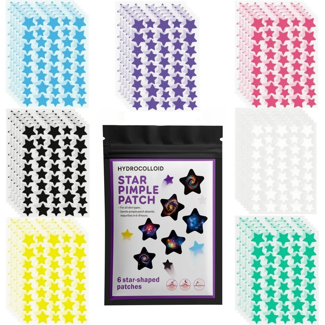 280/1120/1680pcs of multi-color star acne patches, facial acne patches, concealer acne patches, and pimples patches, ultra-thin