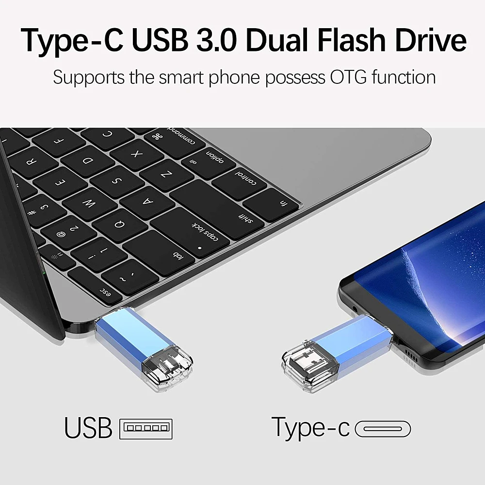 512GB OTG USB Flash Drive USB 3.0 Type C For iPhone ipad 128GB 256GB Pendrive Android Laptop High Speed External Storage Memory