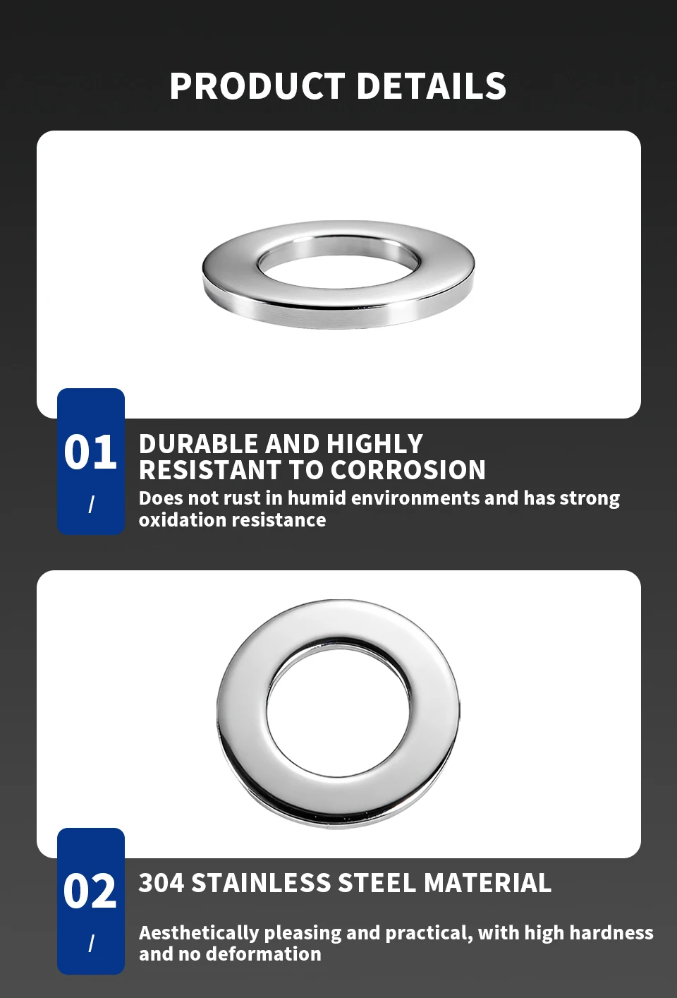304 Stainless Steel GB848 Small Plain Washers Metric Thin Flat Washers Shim M2 M2.5 M3 M4 M5 M6 M8 M10 M12 M14M16M18M20M24M27M30