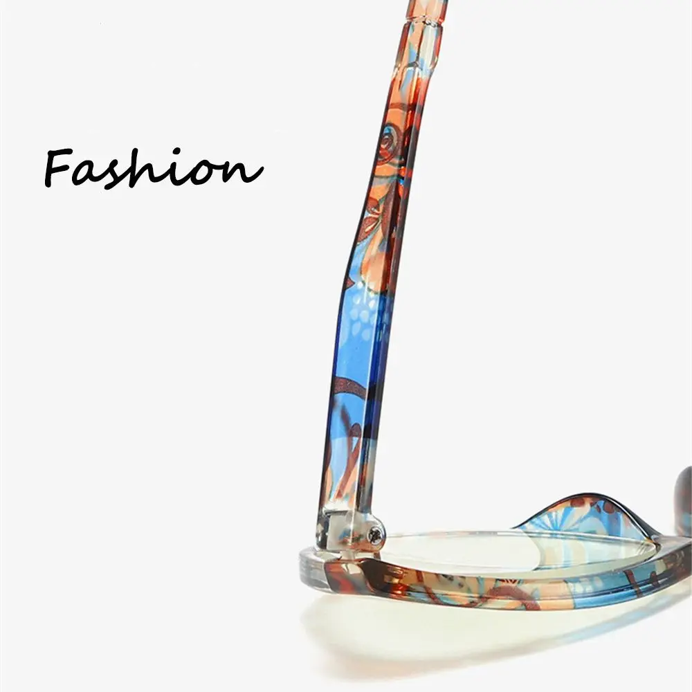 Anti Blue Light Reading Glasses Floral Print PC Frame Presbyopia Eyeglasses Fashion Cat Eye Eyewear Far Sight Glasses +1.0~+4.0