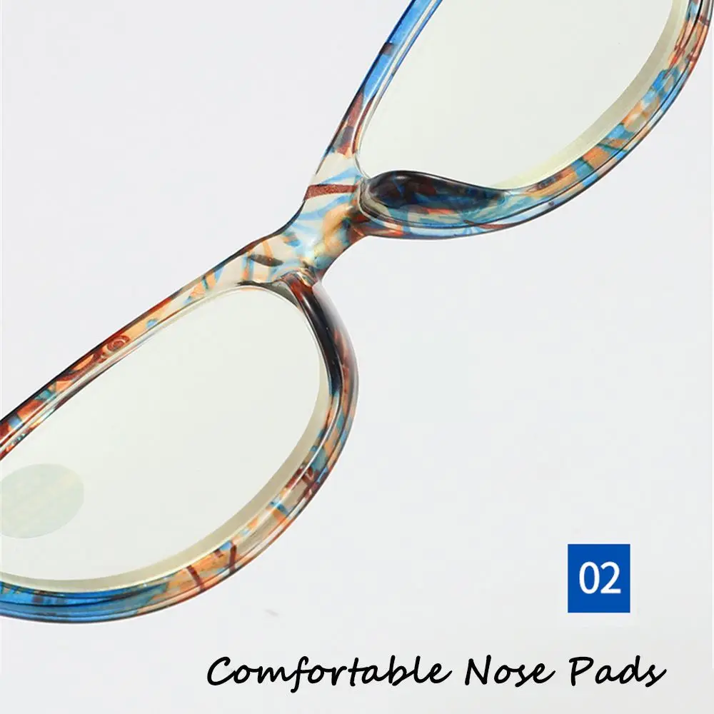 Anti Blue Light Reading Glasses Floral Print PC Frame Presbyopia Eyeglasses Fashion Cat Eye Eyewear Far Sight Glasses +1.0~+4.0