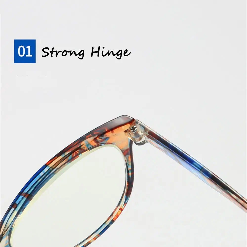 Anti Blue Light Reading Glasses Floral Print PC Frame Presbyopia Eyeglasses Fashion Cat Eye Eyewear Far Sight Glasses +1.0~+4.0