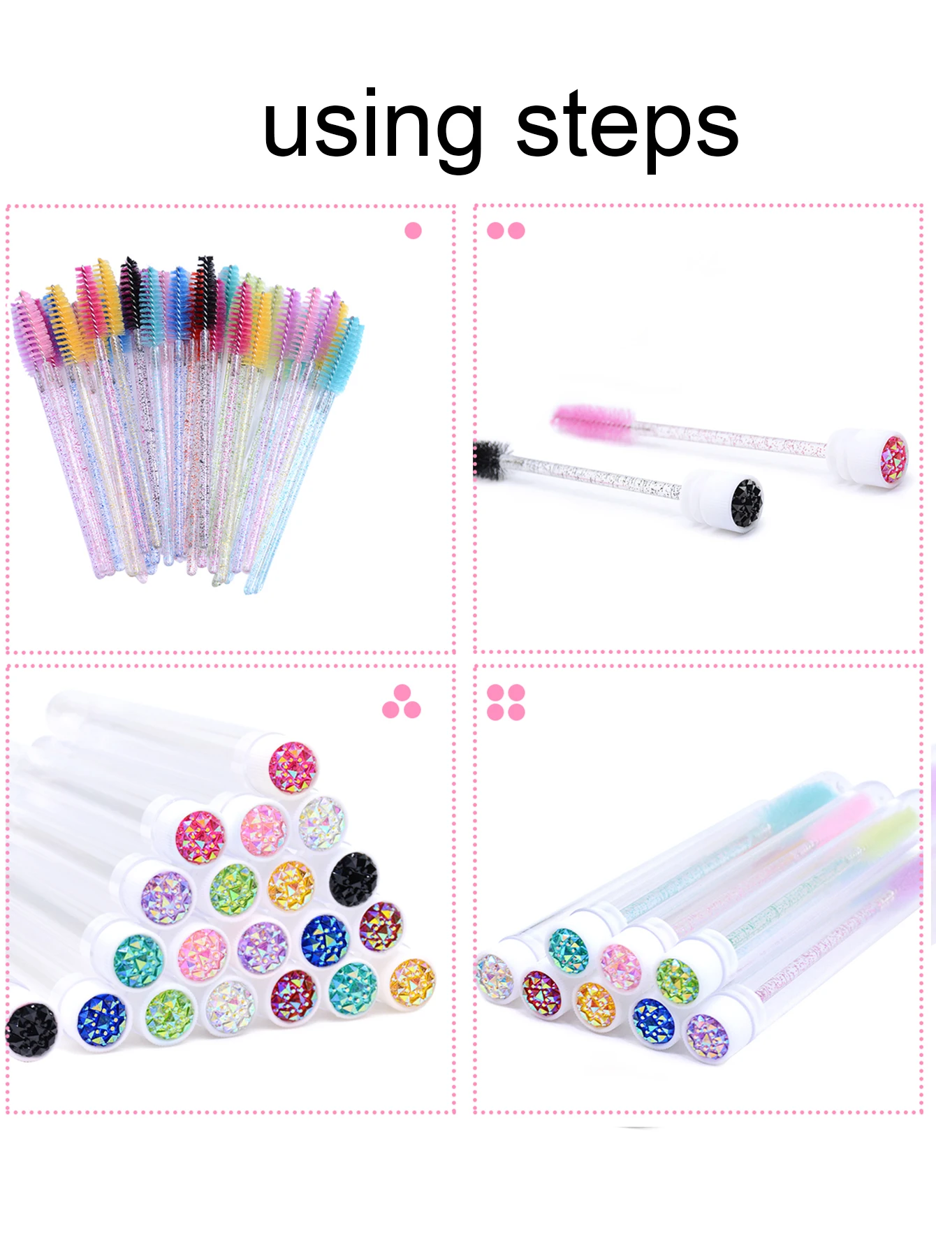 20Pcs Eyelash Extension Brushes With Tubes Lash Mascara Wands Eyebrow Comb Spoolies Container Disposable Makeup Tool Applicator