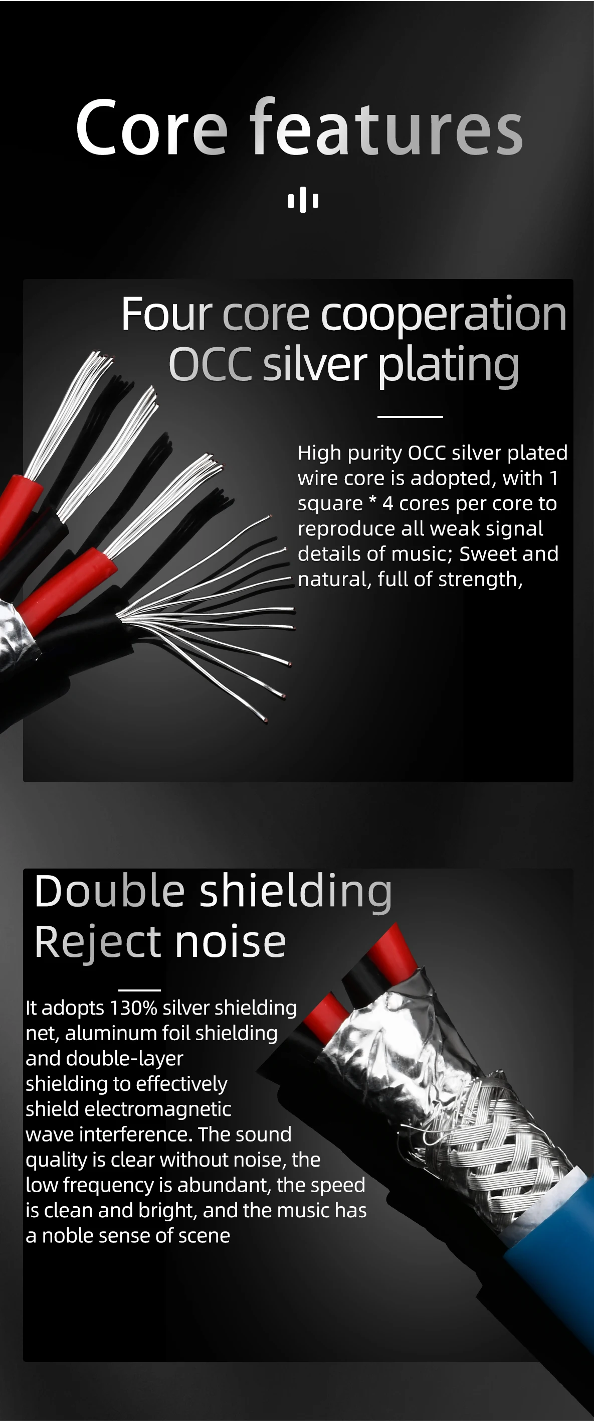 A Pair Hifi RCA Audio Cable OCC Silver Plated RCA Interconnect Cable with Self Locking Gold Plated RCA Plug