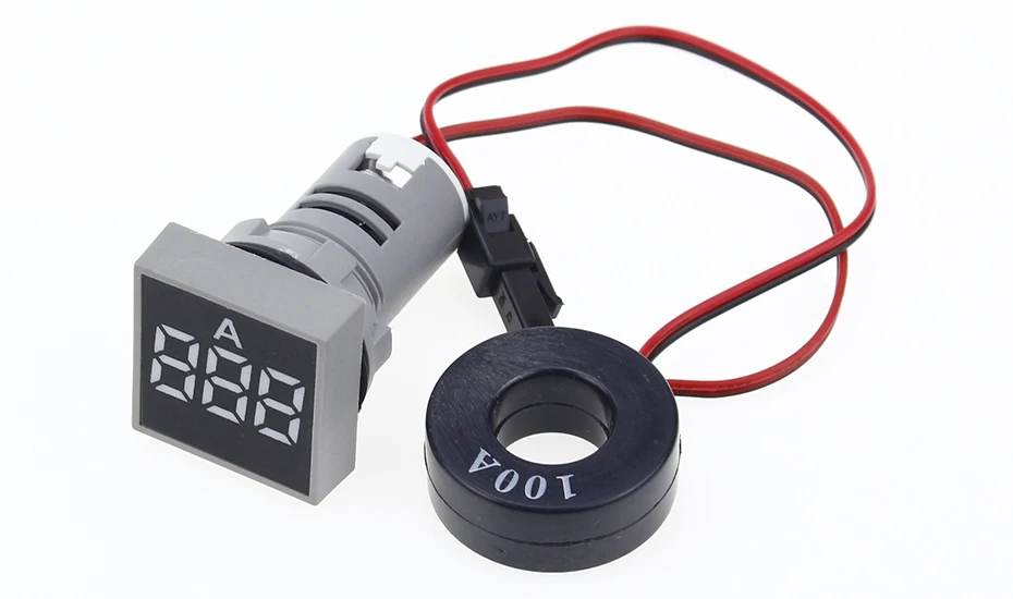 22MM 0-100A Digital Ammeter Current Meter/Voltage Meters Indicator Led Lamp Square Signal Light