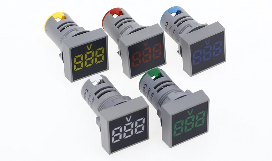 22MM 0-100A Digital Ammeter Current Meter/Voltage Meters Indicator Led Lamp Square Signal Light