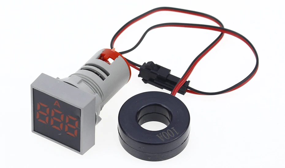 22MM 0-100A Digital Ammeter Current Meter/Voltage Meters Indicator Led Lamp Square Signal Light