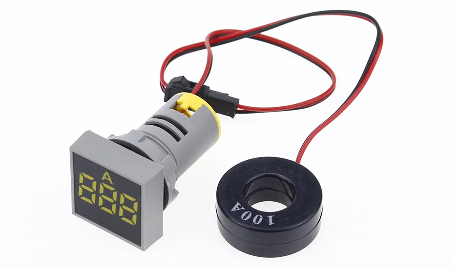 22MM 0-100A Digital Ammeter Current Meter/Voltage Meters Indicator Led Lamp Square Signal Light