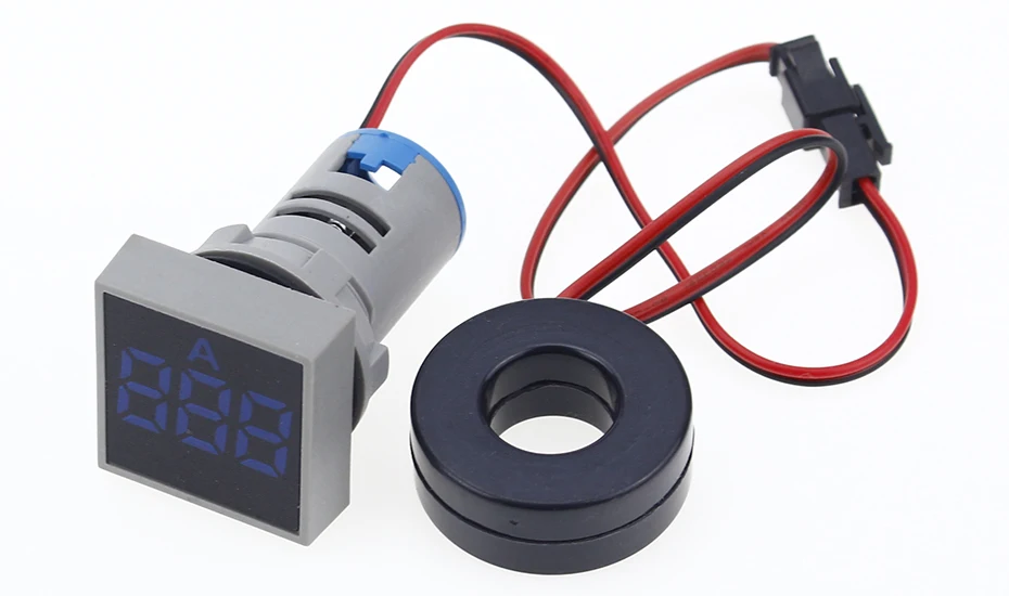 22MM 0-100A Digital Ammeter Current Meter/Voltage Meters Indicator Led Lamp Square Signal Light