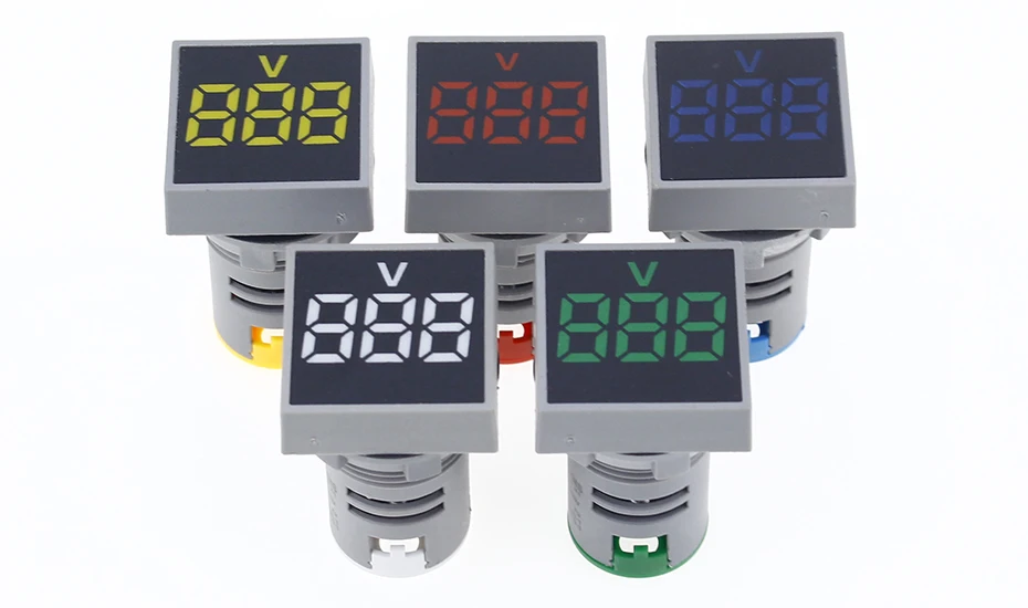 22MM 0-100A Digital Ammeter Current Meter/Voltage Meters Indicator Led Lamp Square Signal Light