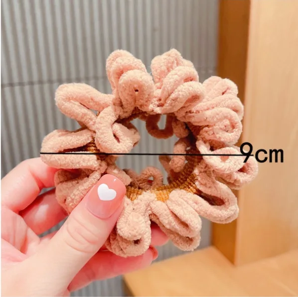 2024 Autumn Winter New Sweet Plush Soft Girls' Women Pompom Hair Ties Elastic Hair Band Ropes Accessories Headwear