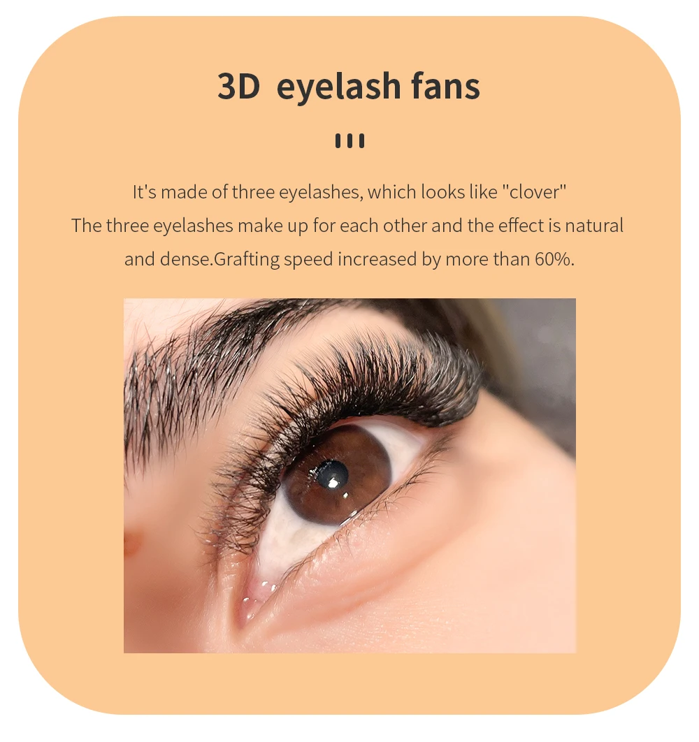 GAHAMACA W-Shape Eyelash Extensions C/D/L/LU Curl Premade Volume Fans Soft Natural False Eyelashes For Professional Eye Makeup