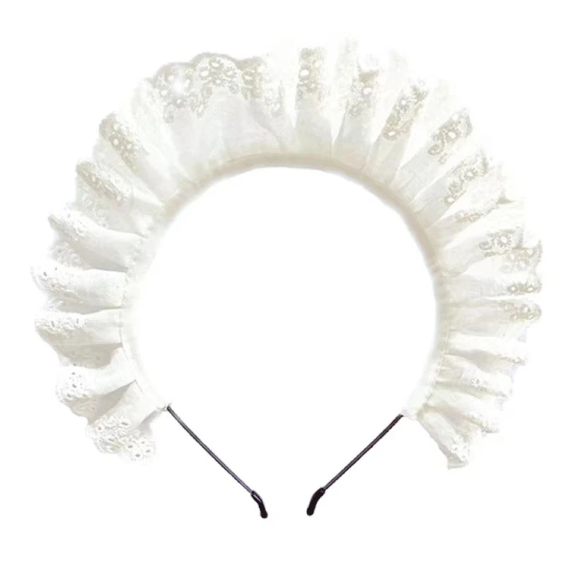 Girls Wide  Headwear White Maid Headband Novelty Sweet  HeadpieceCartoon Anime Cosplay Hair Ornaments Dropshipping