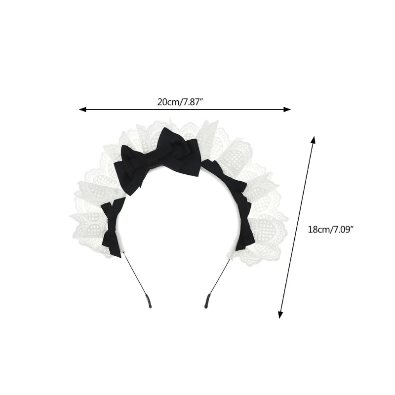 Girls Wide  Headwear White Maid Headband Novelty Sweet  HeadpieceCartoon Anime Cosplay Hair Ornaments Dropshipping