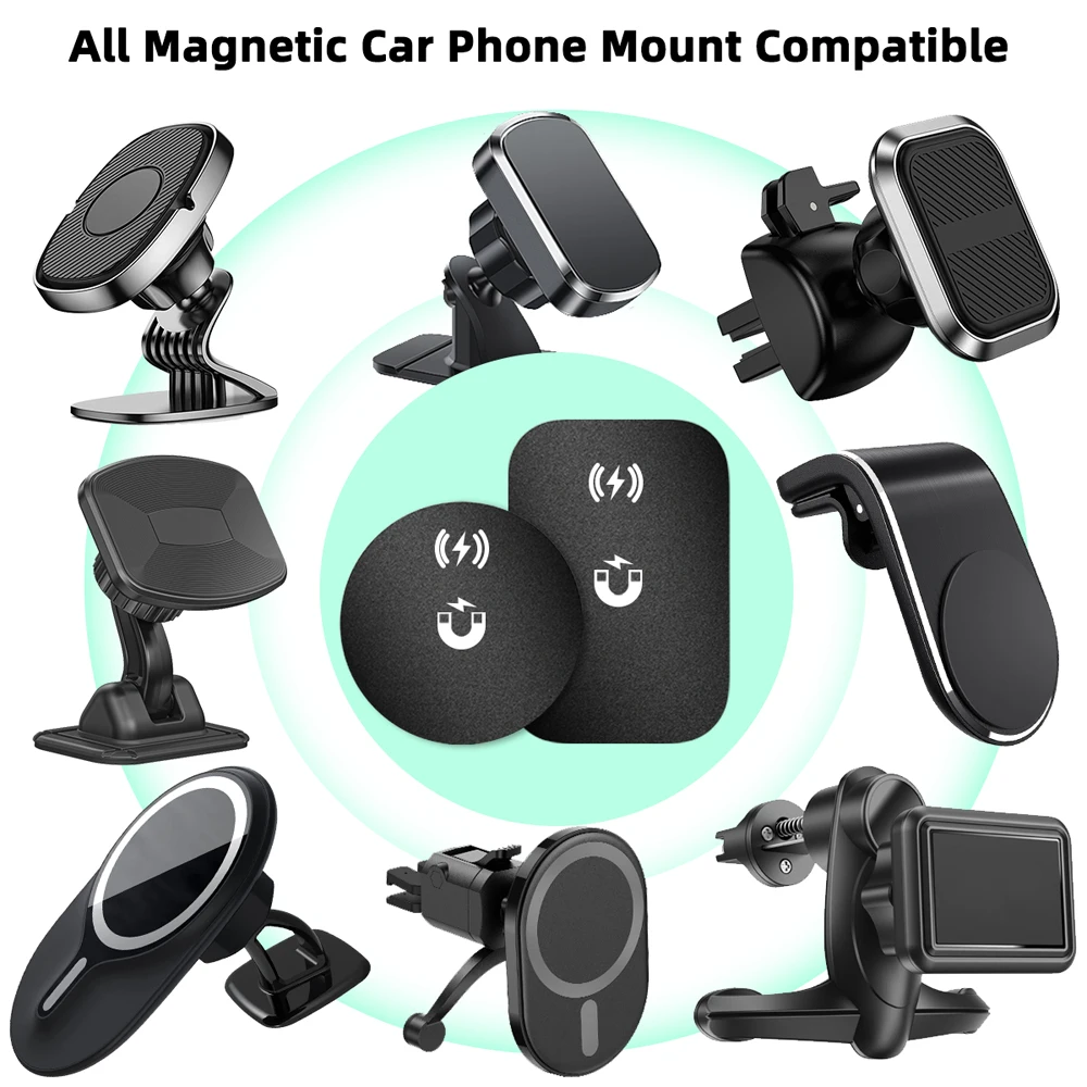 Universal Metal Plate Disk Sheets For Wireless Charger Magnet Plate Disk For Mobile Phone Holder Car Wireless Phone Holder Sheet