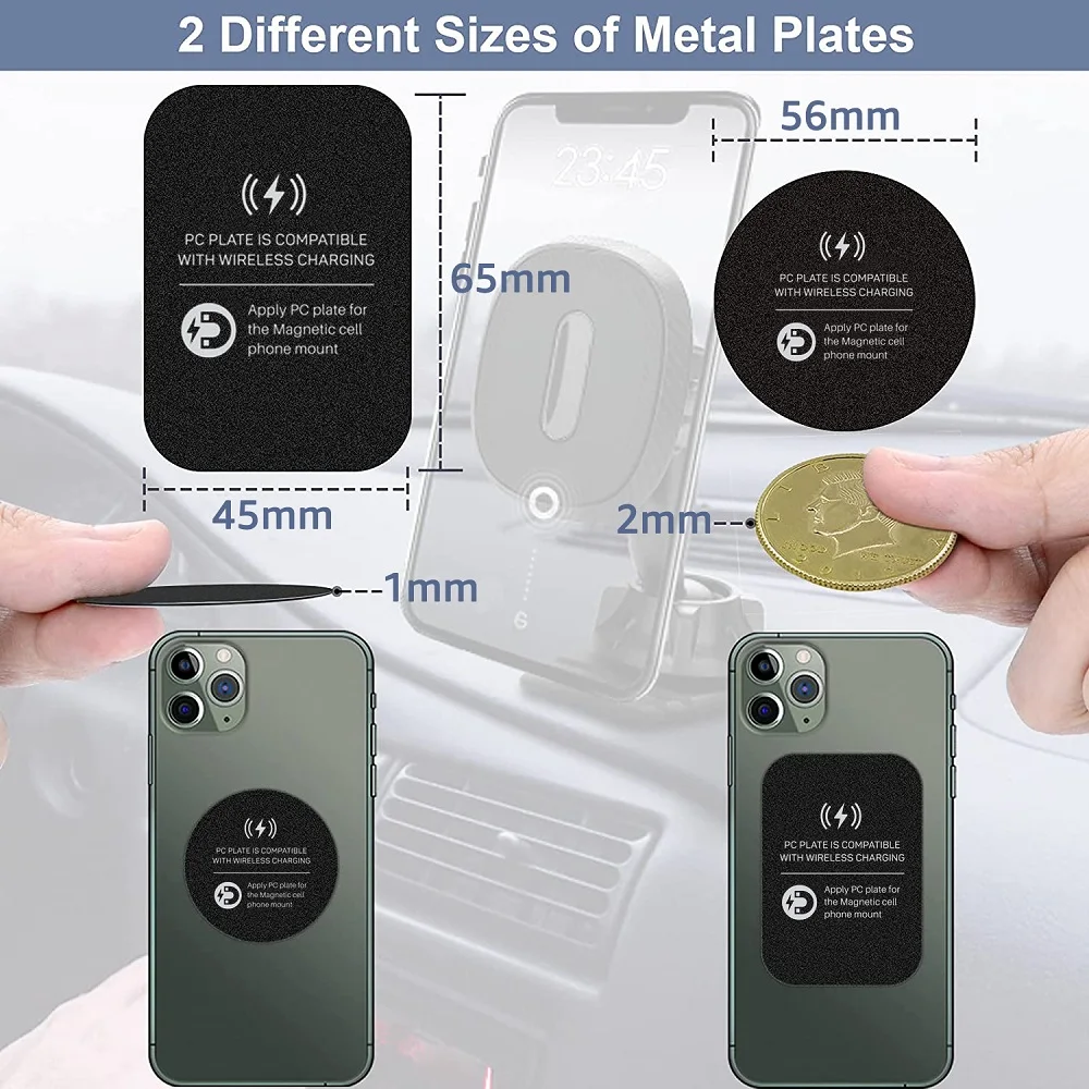 Universal Metal Plate Disk Sheets For Wireless Charger Magnet Plate Disk For Mobile Phone Holder Car Wireless Phone Holder Sheet