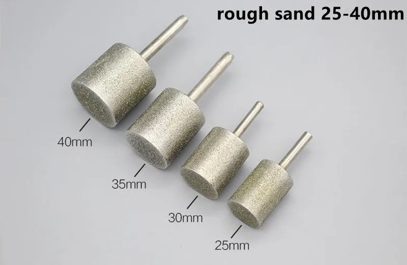 Diamond Cylinder Type Grinding Head Abrasive Wheel Jade Jewelry Bracelet Glass Stone Carving Polishing Tool Burrs Bit 6mm 1pc