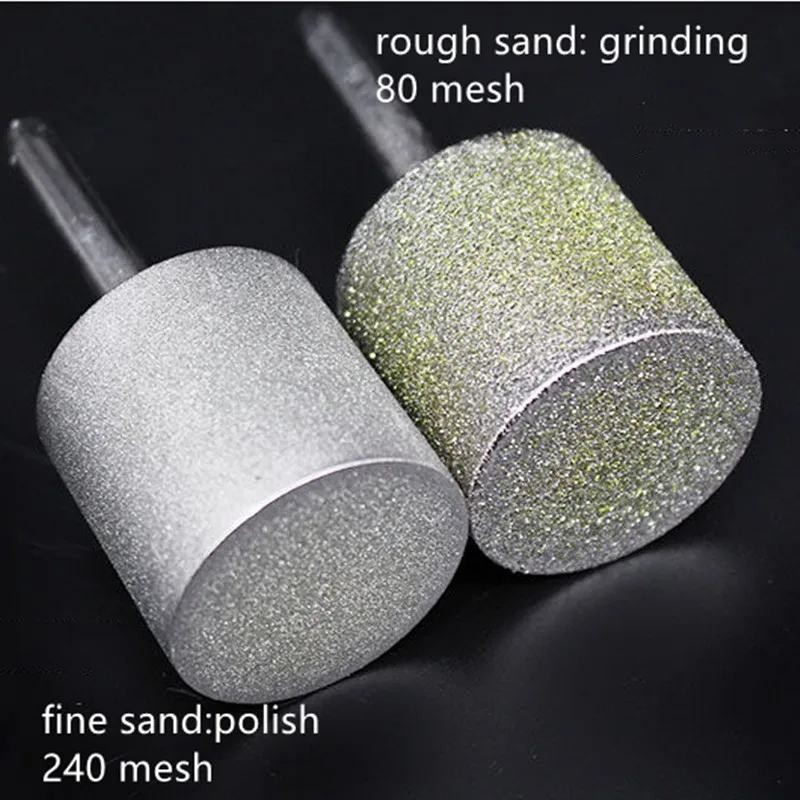 Diamond Cylinder Type Grinding Head Abrasive Wheel Jade Jewelry Bracelet Glass Stone Carving Polishing Tool Burrs Bit 6mm 1pc