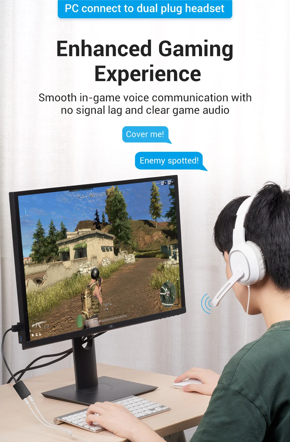 Vention Sound Card USB to 3.5mm Audio Interface Adapter External Sound Card for PC Laptop PS4 Headset Microphone USB Sound Card