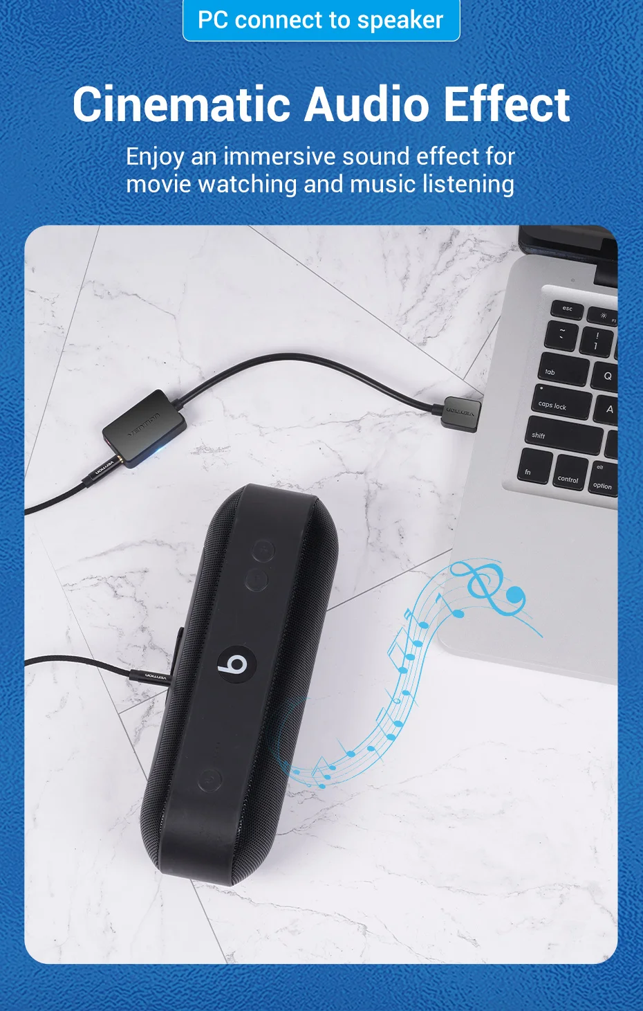 Vention Sound Card USB to 3.5mm Audio Interface Adapter External Sound Card for PC Laptop PS4 Headset Microphone USB Sound Card