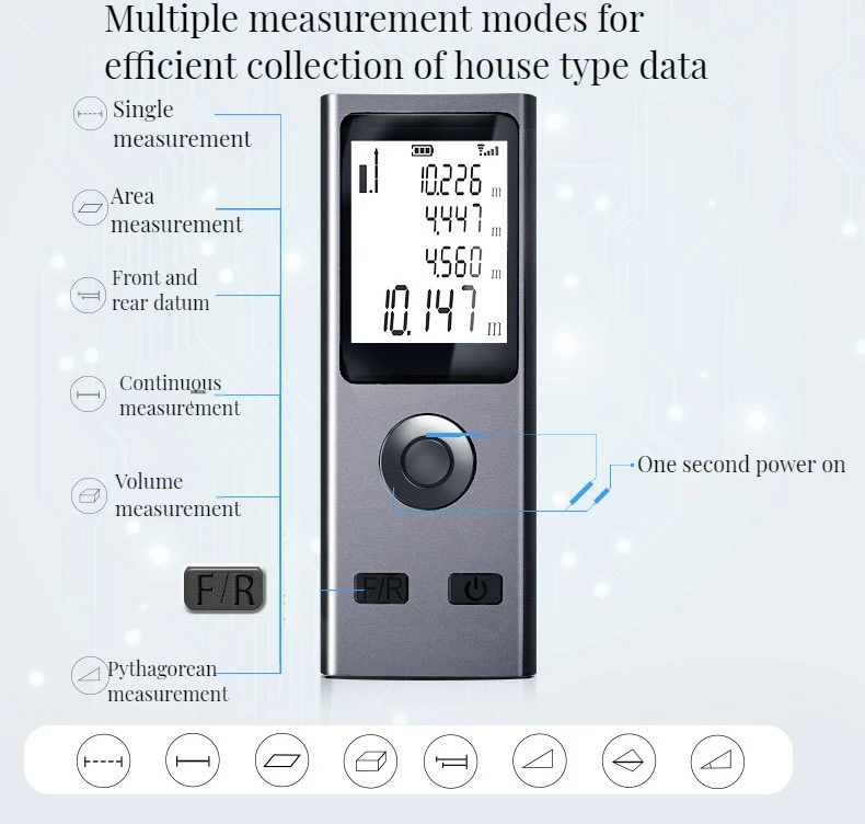 Smart Laser Rangefinder, Intelligent, 30M, Digital Laser Rangefinder Mini Usb Charging Rechargeable Handheld Distance Meter