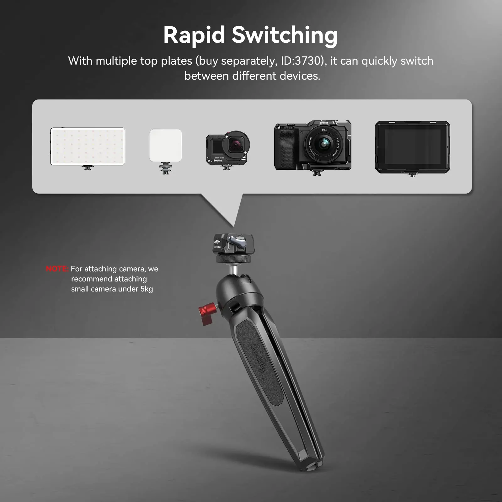 SmallRig Drop-in HawkLock Universal Mini Quick Release Clamp and Plate QR Plate Tripod Mount Adapter for Canon for Sony Camera
