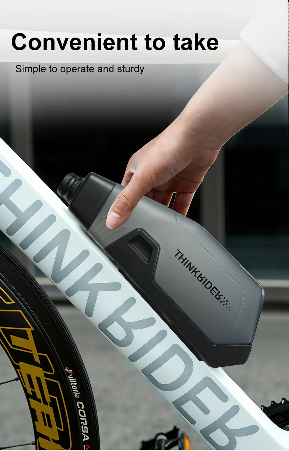 ThinkRider Bicycle 650ml Aerodynamic Water Bottle Bracket Set Bike Water Bottle MTB Road Frame Down Tube Riding Water Kettle