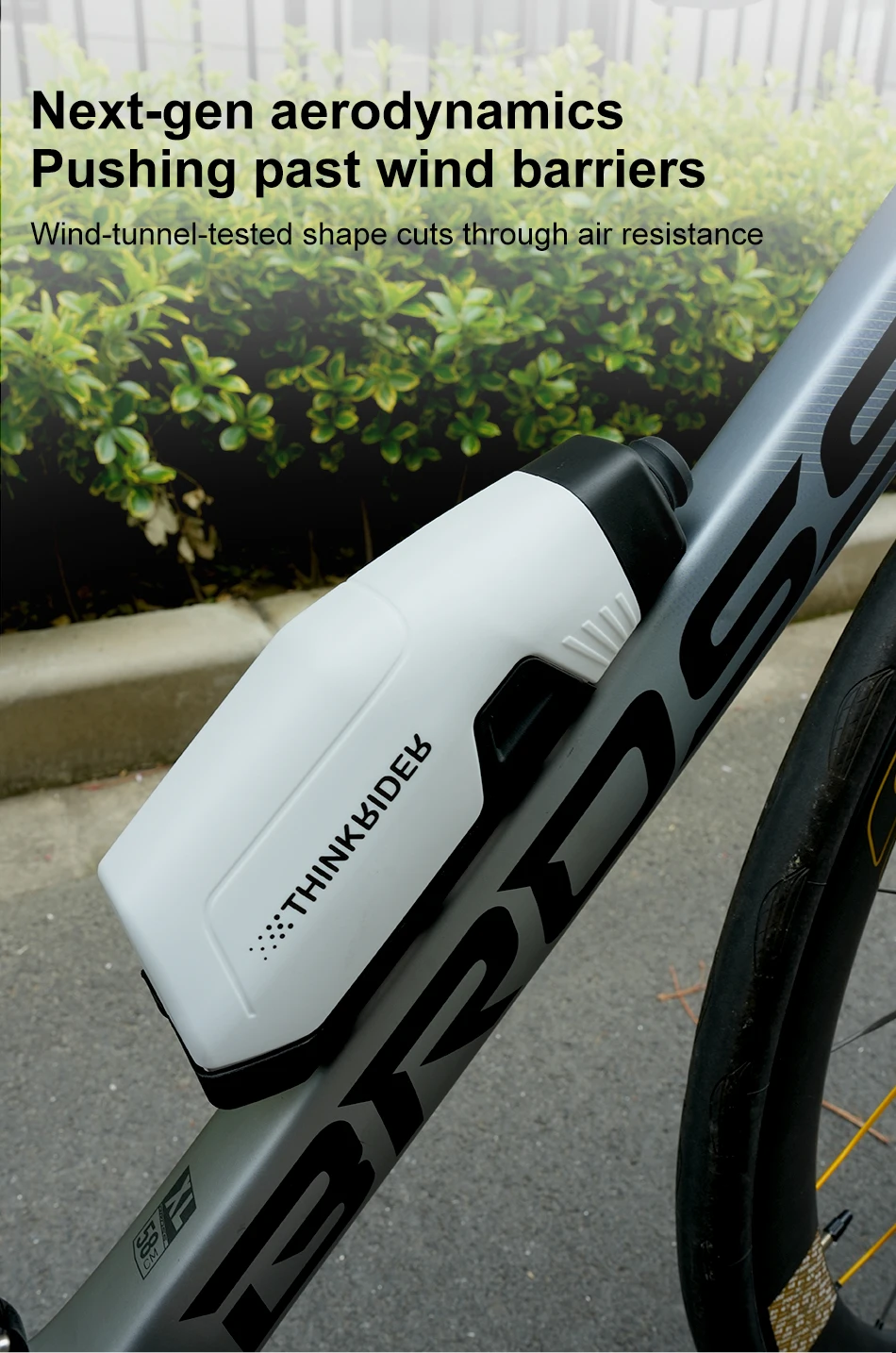 ThinkRider Bicycle 650ml Aerodynamic Water Bottle Bracket Set Bike Water Bottle MTB Road Frame Down Tube Riding Water Kettle