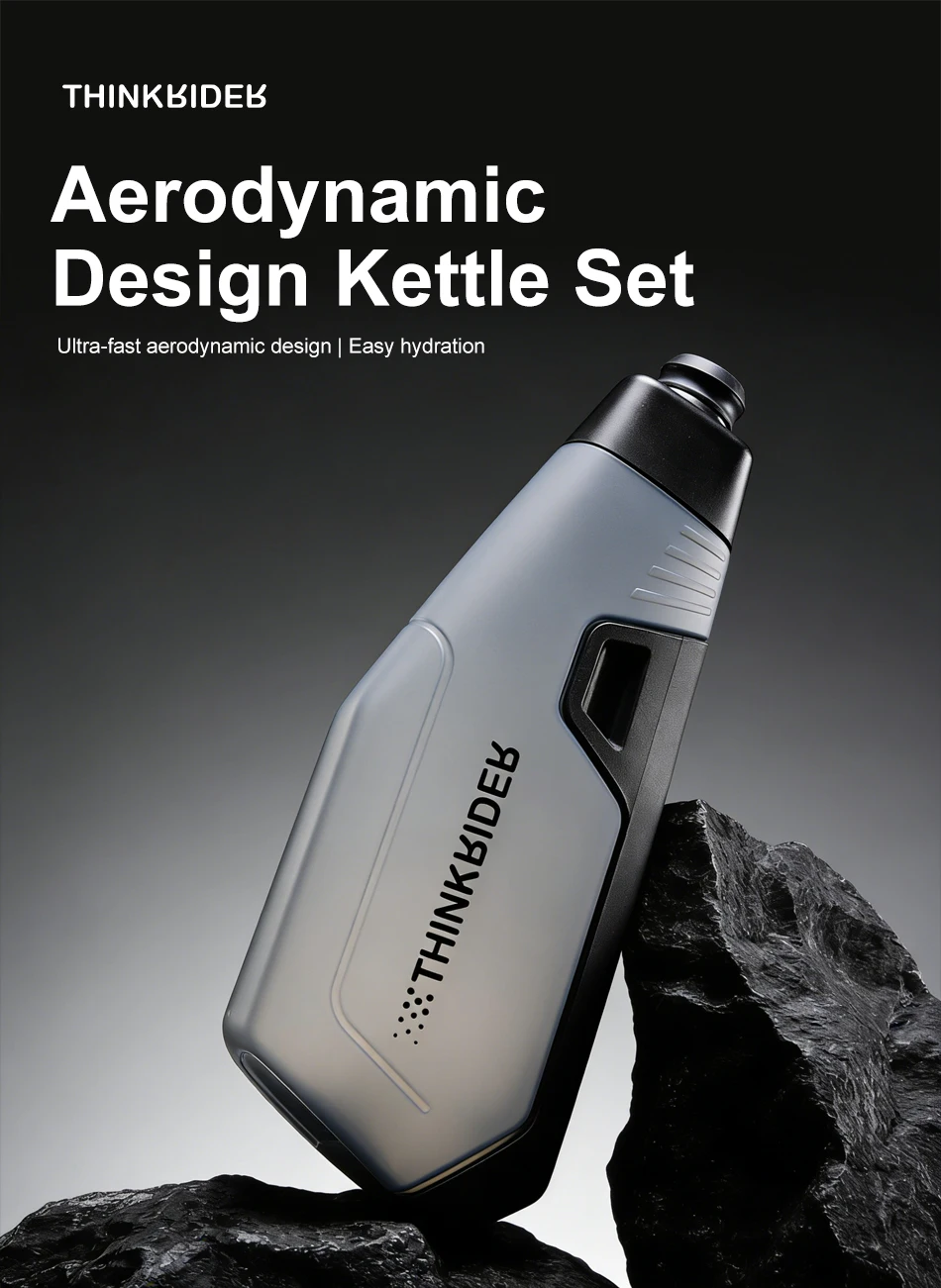 ThinkRider Bicycle 650ml Aerodynamic Water Bottle Bracket Set Bike Water Bottle MTB Road Frame Down Tube Riding Water Kettle