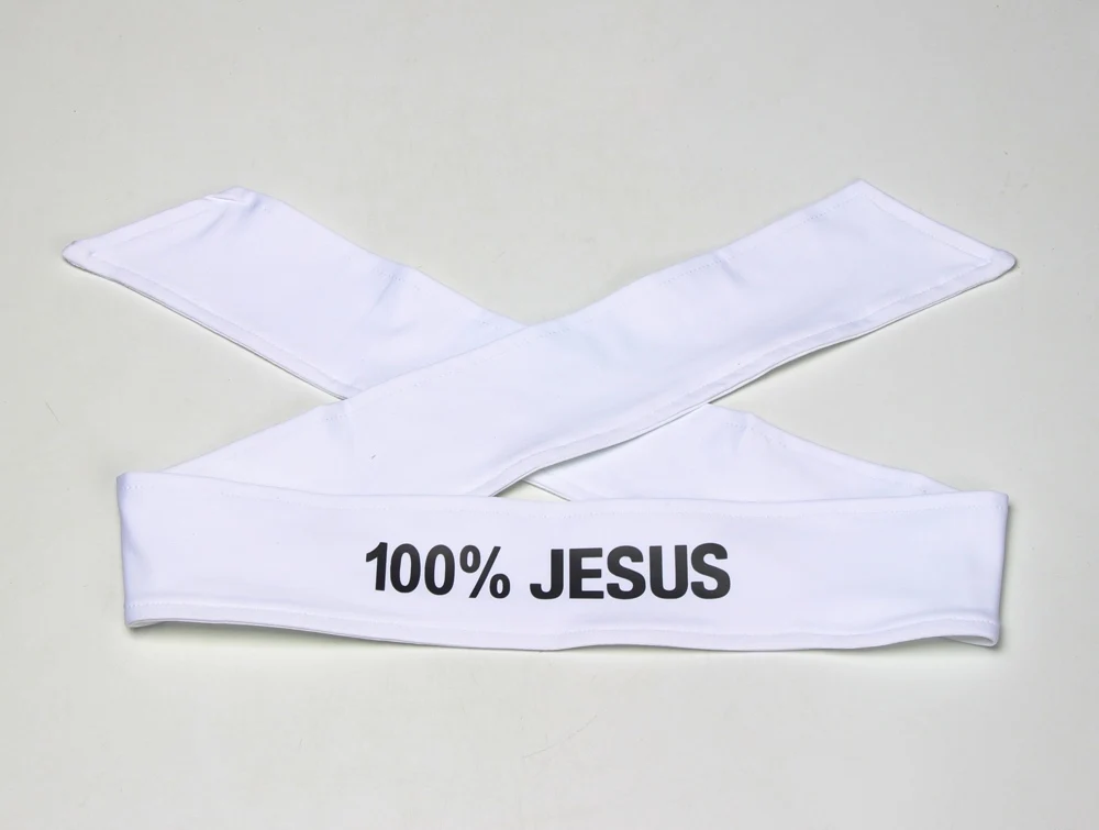 100% JESUS Print Basketball Sports Headband Men Women Running Fitness Sweatband Bandana