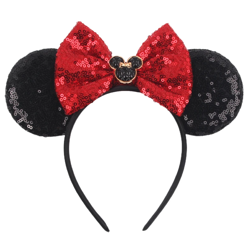 Newest Mickey Mouse Ears Headband for Women Kids Baby Girl Festival Party Hair Accessories with Sequins and 5 Inch Bow