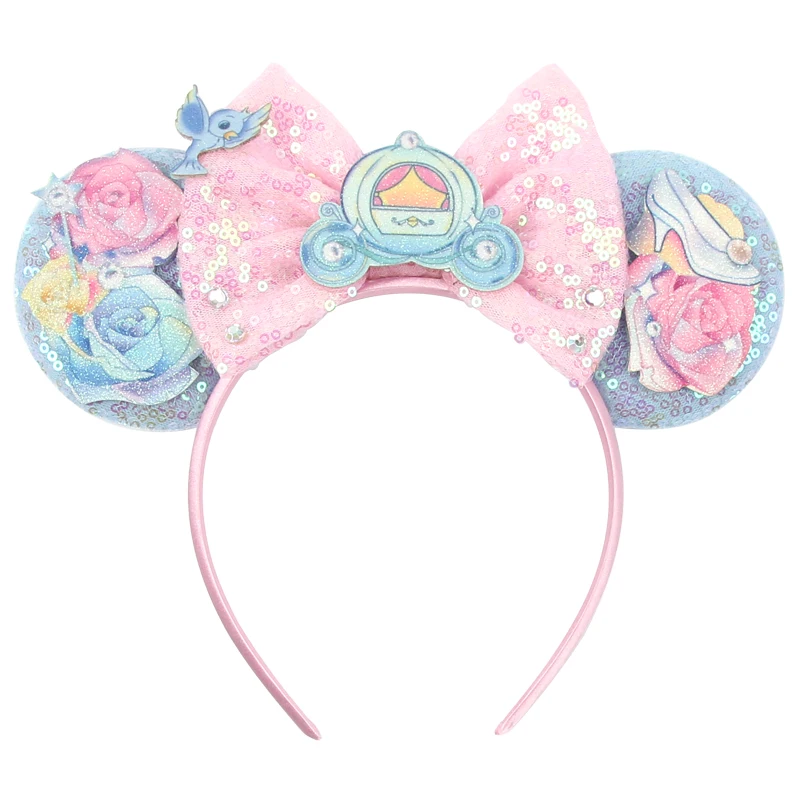 Newest Mickey Mouse Ears Headband for Women Kids Baby Girl Festival Party Hair Accessories with Sequins and 5 Inch Bow