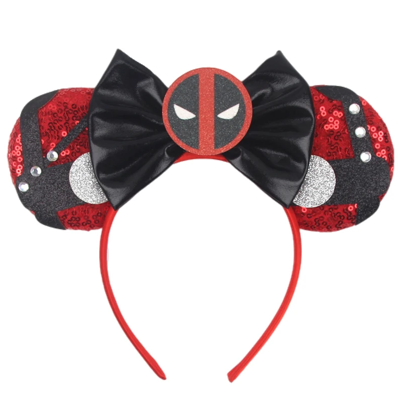 Newest Mickey Mouse Ears Headband for Women Kids Baby Girl Festival Party Hair Accessories with Sequins and 5 Inch Bow