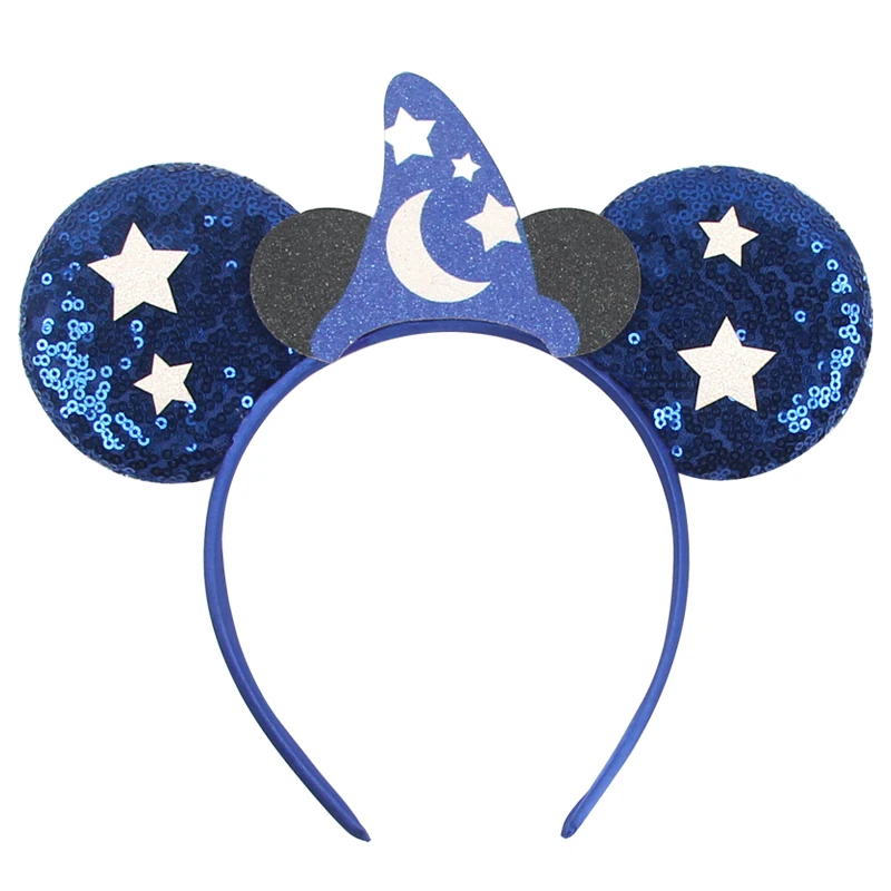 Newest Mickey Mouse Ears Headband for Women Kids Baby Girl Festival Party Hair Accessories with Sequins and 5 Inch Bow