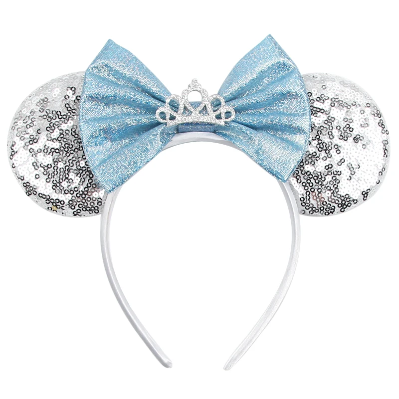 Newest Mickey Mouse Ears Headband for Women Kids Baby Girl Festival Party Hair Accessories with Sequins and 5 Inch Bow