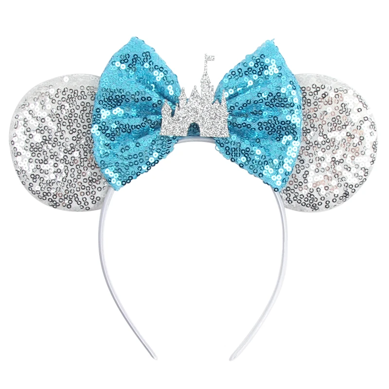 Newest Mickey Mouse Ears Headband for Women Kids Baby Girl Festival Party Hair Accessories with Sequins and 5 Inch Bow