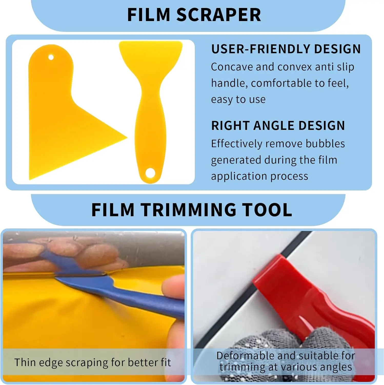Car Vinyl Wrap Tool Kits Covering Vinyl Spatula Foiling Set Scraper for Window Tint Wrapping Squeegee Tools Car Accessories