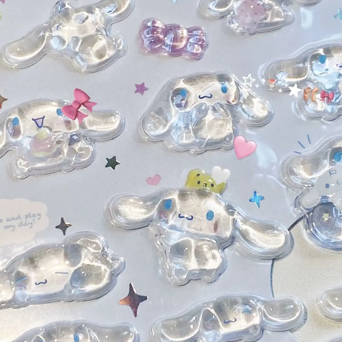 Hello Kitty 3D Hollow Bubble Relief Sticker Sanrio Kawaii DIY Reward Sticker Cute Sticker for Kids Gift